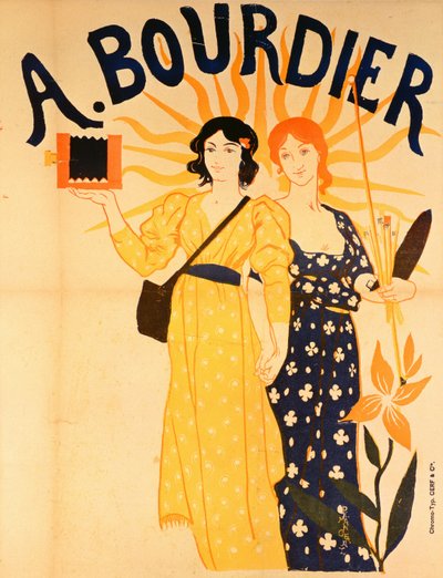 Advertisement for Bourdier cameras by Paul Emile Mangeant